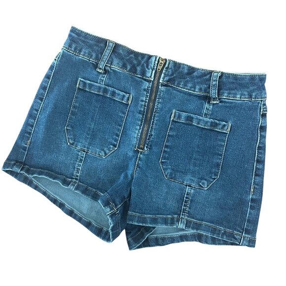 Altar'd State Denim Shorts Front Pocket Front Zip Mini Shorts Size 26 w/ Stretch - Picture 1 of 9